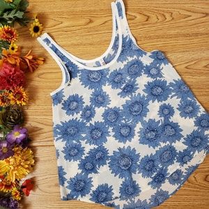 MUDD Blue Sunflower Floral Crop Top